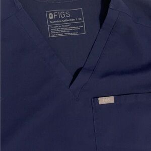 Figs Deep Blue Scrub Top